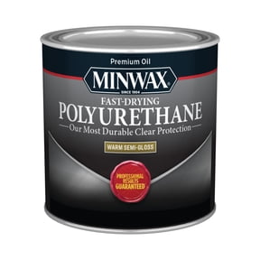 Minwax Fast-Drying Polyurethane, Warm Semi-Gloss, Clear, 1/2 Pint