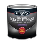 Minwax Fast-Drying Polyurethane, Warm Satin, Clear, 1/2 Pint