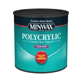 Minwax Polycrylic Protective Finish, Clear Satin, Clear, 1/2 Pint