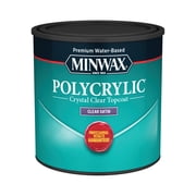 Minwax Polycrylic Protective Finish, Clear Satin, Clear, 1/2 Pint