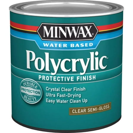 Minwax 244444444 Polycrylic Protective Finish, Clear Gloss, Clear, 1/2 Pint, (1 Piece, 1 Pack)