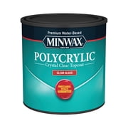 Minwax Polycrylic Protective Finish, Clear Gloss, Clear, 1/2 Pint