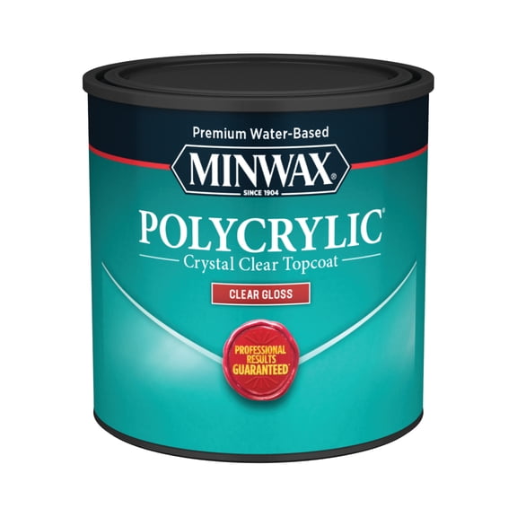 Minwax Polycrylic Protective Finish, Clear Gloss, Clear, 1/2 Pint