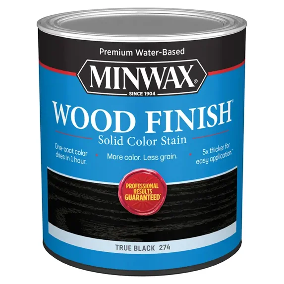 qt Minwax 10851 True Black Wood Finish Water-Based Solid Color Stain