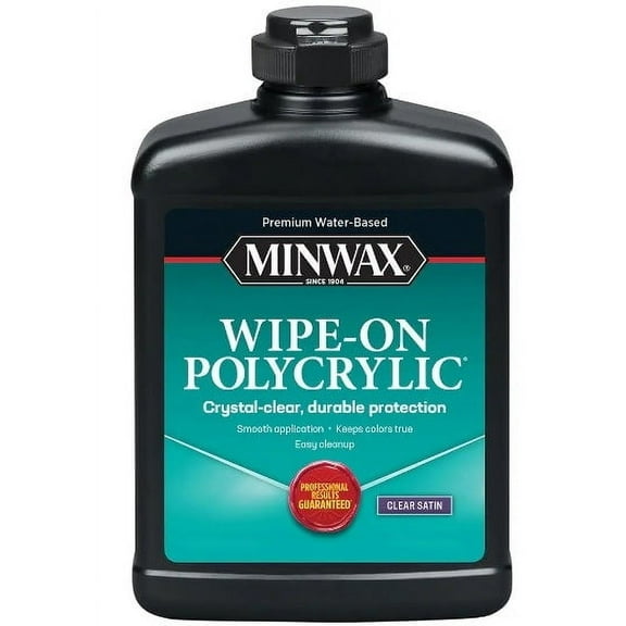 Minwax 40917 Pint of Water Based Clear Satin Wipe On Poly Polyurethane Finish