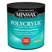 Minwax Polycrylic Protective Finish, Clear Ultra Flat, Clear, 1 Quart
