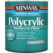 Minwax 611114444 Polycrylic Protective Finish, Clear Ultra Flat, Clear, 1 Quart, (1 Piece, 1 Pack)