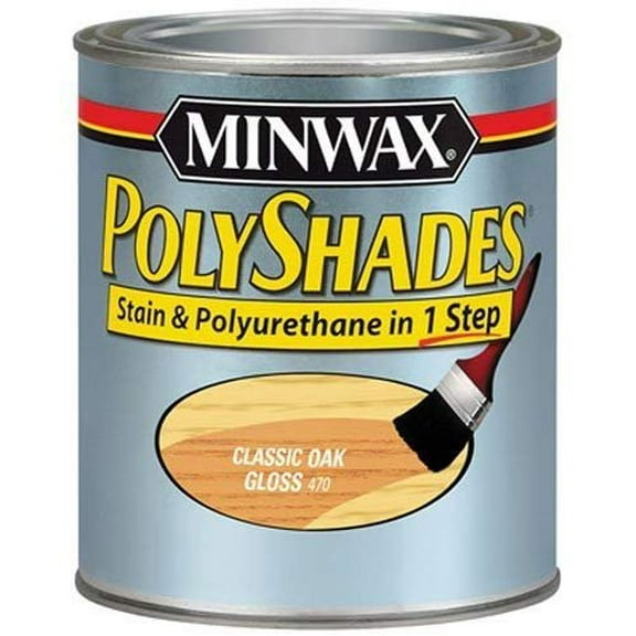 Minwax 61470444 PolyShades - Stain & Polyurethane in 1 step, quart, Classic Oak, Gloss