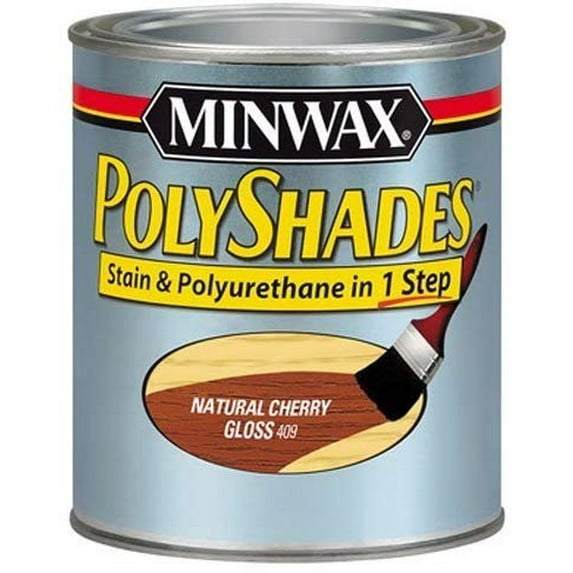 Minwax 61490444 PolyShades - Stain & Polyurethane in 1 Step, quart, Natural Cherry, Gloss