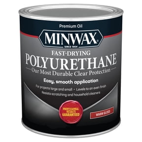 Minwax Fast-Drying Polyurethane, Warm Gloss, Clear, 1 Quart