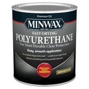 Minwax 63005444 Fast-Drying Polyurethane, Warm Semi-Gloss, Clear, 1 Quart, (1 Piece, 1 Pack)