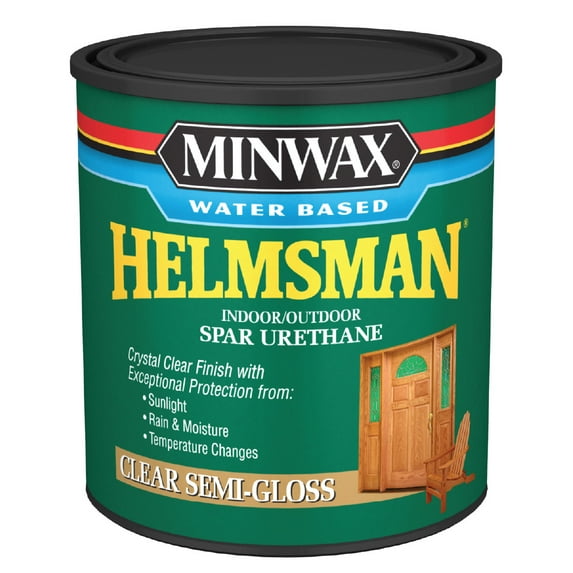 Minwax 630510444 Water Based Helmsman Indoor/Outdoor Spar Urethane, Semi-Gloss, Clear, 1 Quart, (1 Piece, 1 Pack)