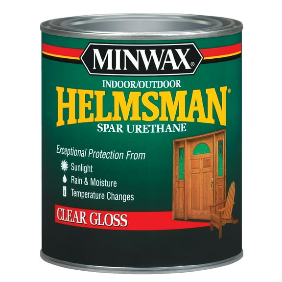 Minwax 63200444 Indoor/Outdoor Helmsman Spar Urethane, Gloss, Clear, 1 Quart, (1 Piece, 1 Pack)