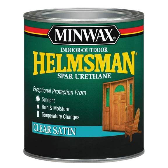 Minwax 63205444 Indoor/Outdoor Helmsman Spar Urethane, Satin, Clear, 1 Quart, (1 Piece, 1 Pack)