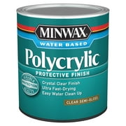 Minwax 64444444 Polycrylic Protective Finish, Clear Semi-Gloss, Clear, 1 Quart, (1 Piece, 1 Pack)
