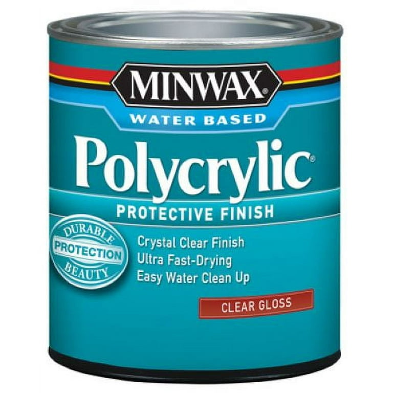 1 qt Minwax 65555 Clear Polycrylic Water-Based Protective Finish Gloss -  Household Varnishes 