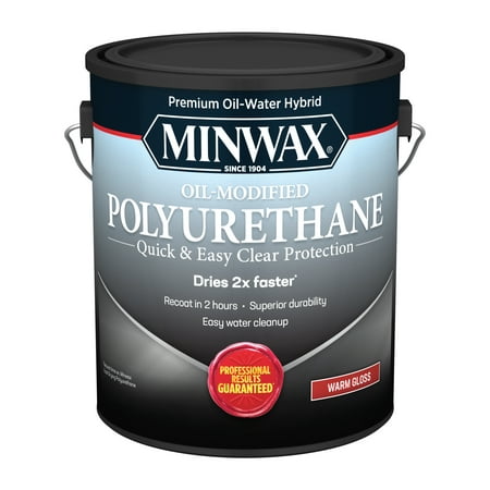 Minwax 710310000 Water-Based Oil-Modified Polyurethane, Warm Gloss, Clear, 1 Gallon, (1 Piece, 1 Pack)