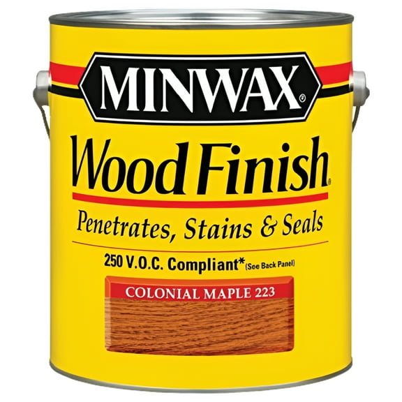 Minwax 710750000 Wood Finish - Penetrates, Stains & Seals, 250 VOC, gallon, Colonial Maple