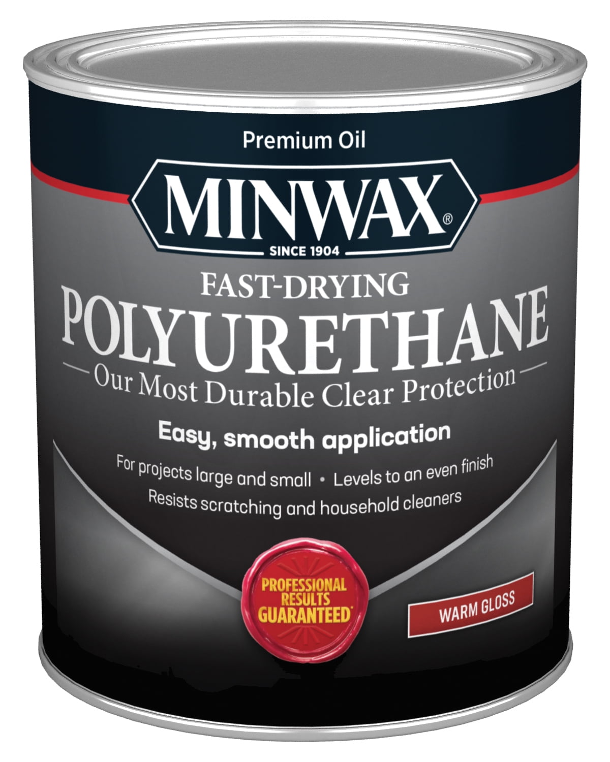 Minwax 63000444 Fast-Drying Polyurethane, Warm Gloss, Clear, 1 Quart, (1 Piece, 1 Pack)