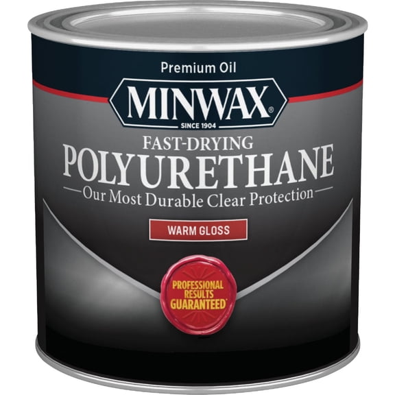 Minwax Fast Drying Polyurethane Protective Wood Finish, Clear Gloss, Pint