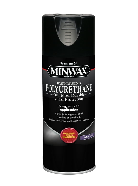 Minwax Fast-Drying Polyurethane Spray, Satin, Clear, 11.5 oz.