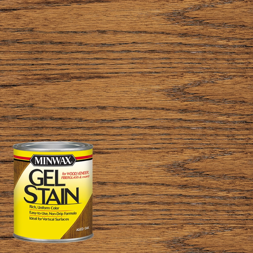 Minwax Gel Stain, 1-Qt, Aged Oak, Non-Drip Stain, Interior &amp; Exterior ...