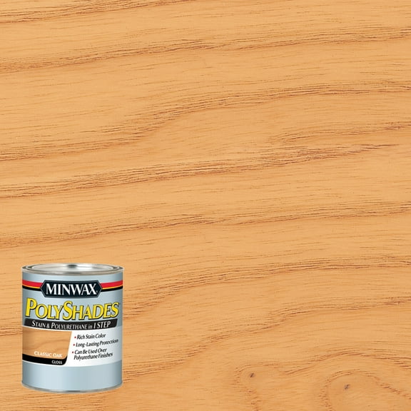 Minwax PolyShades Classic Oak, Gloss, Half Pint