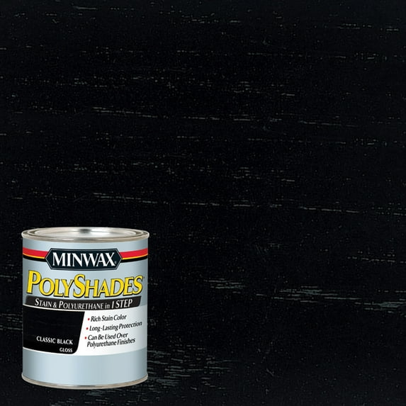 Minwax PolyShades, Gloss, Classic Black, 1 Quart
