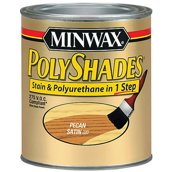 Minwax PolyShades Satin Finish, Pecan, 1/2 Pint, 275 VOC