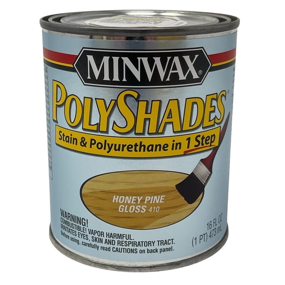 Minwax PolyShades - Stain & Polyurethane in 1 Step, Pint, Honey Pine, Gloss