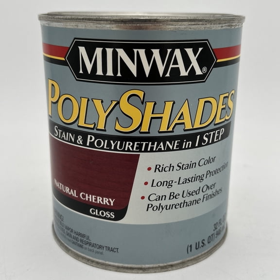 Minwax PolyShades Wood Stain + Polyurethane Finish 1 Quart Natural Cherry Gloss