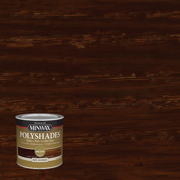 Minwax PolyShades Wood Stain + Polyurethane Finish Pint, Mission Oak, Satin