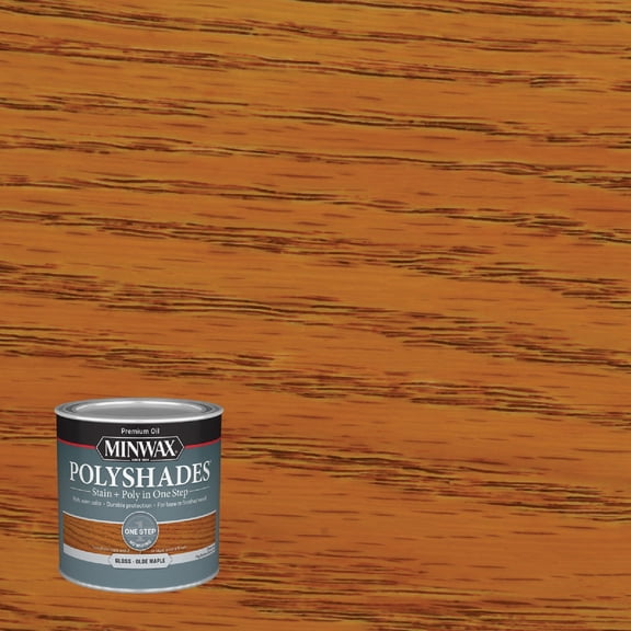 Minwax PolyShades Wood Stain + Polyurethane Finish Pint, Olde Maple, Gloss