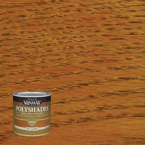 Minwax PolyShades Wood Stain + Polyurethane Finish Pint, Olde Maple, Satin