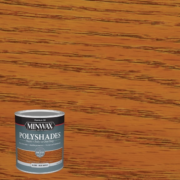Minwax PolyShades Wood Stain + Polyurethane Finish Quart, Olde Maple, Gloss
