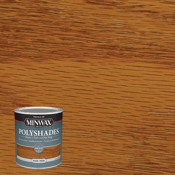 Minwax PolyShades Wood Stain + Polyurethane Finish Quart, Pecan, Gloss