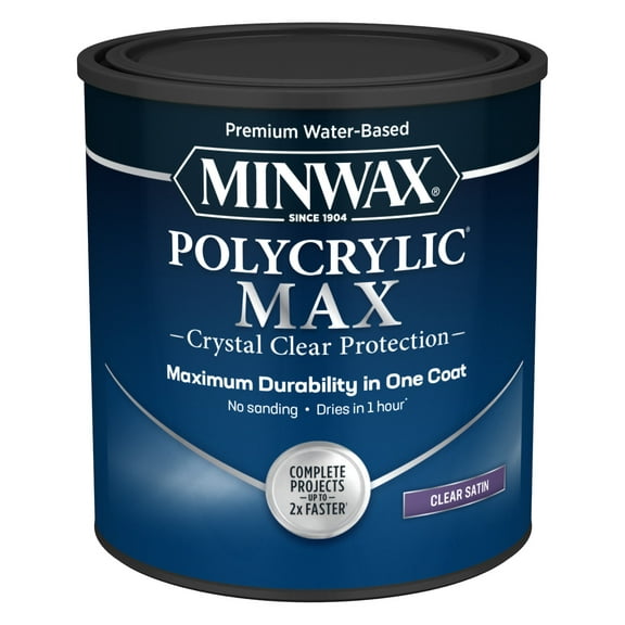 Minwax Polycrylic Max, Satin, Clear, 1 Quart