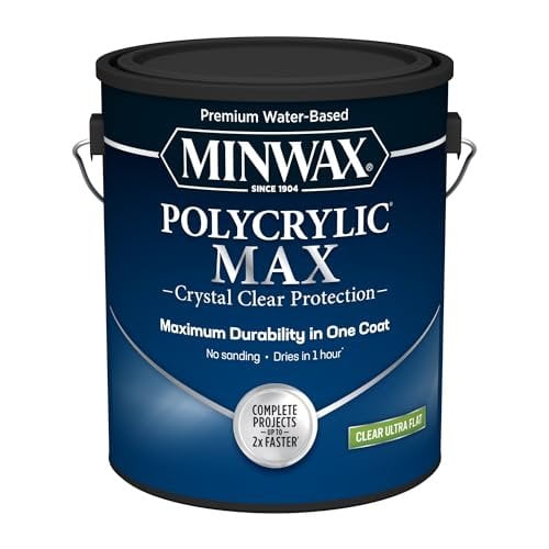Minwax Polycrylic Max, Ultra Flat, Clear, 1 Gallon