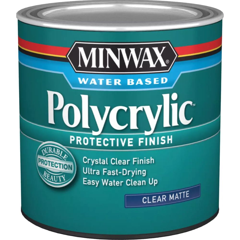 Minwax 222224444 Polycrylic Protective Finish, Clear Matte, Clear, 1/2