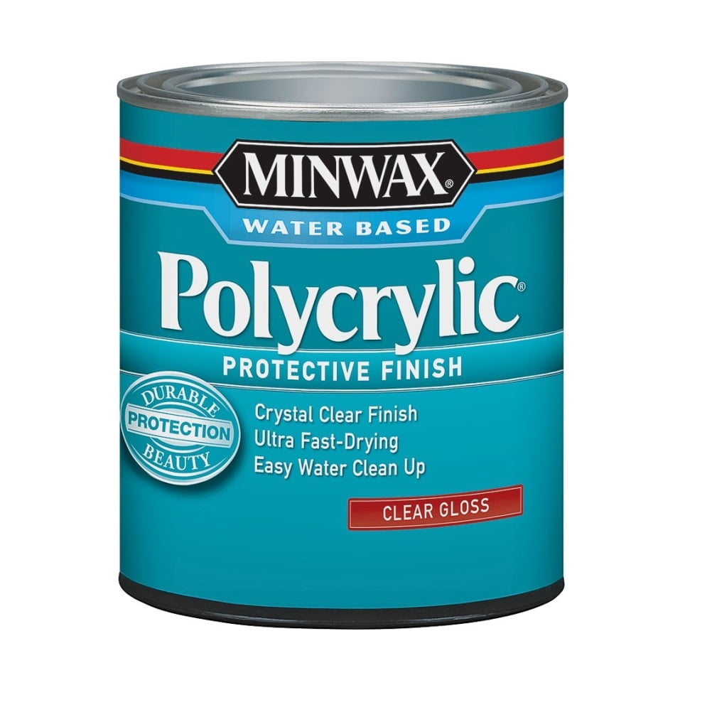 Minwax Polycrylic Protective Finish, Gloss, Clear, 1/2 Pint