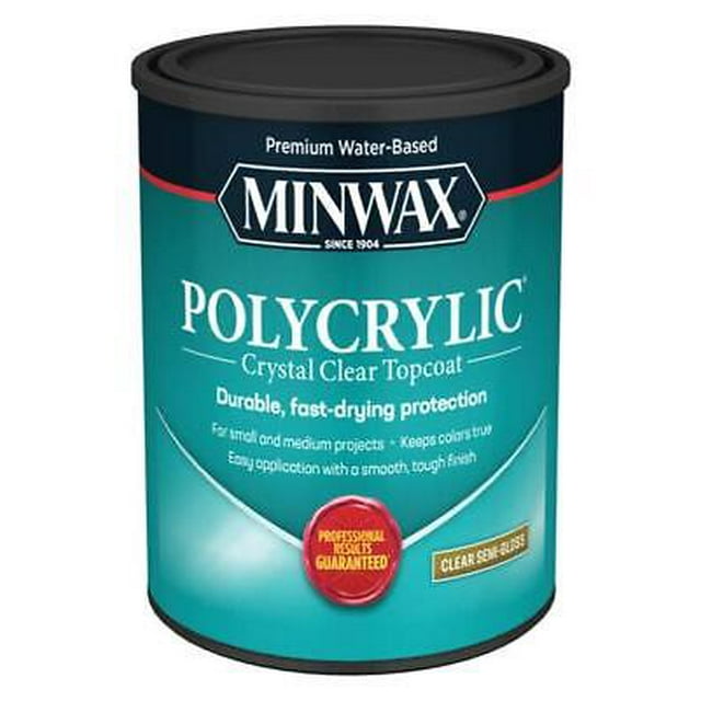 Minwax Polycrylic SemiGloss Crystal Clear WaterBased Polyurethane 1