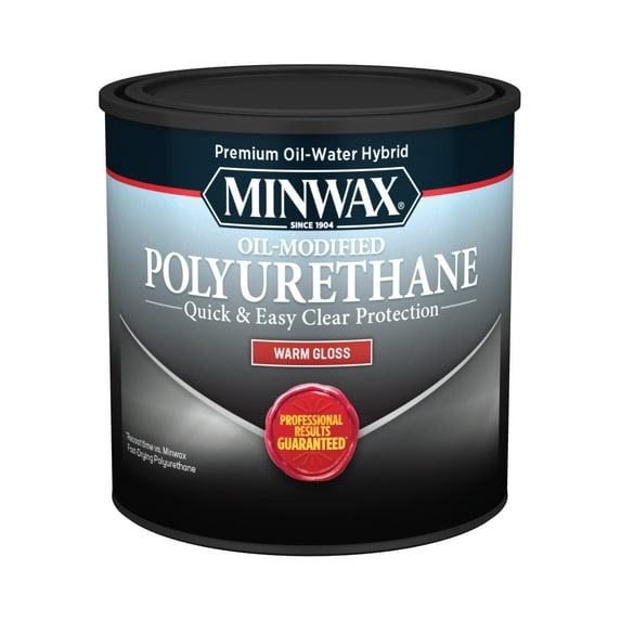 Minwax Water-Based Oil-Modified Polyurethane-4 Pack, Gloss, Clear, 1/2 Pint