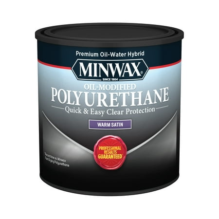Minwax Water-Based Oil-Modified Polyurethane, Satin, Clear, 1/2 Pint