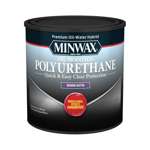 Minwax Water-Based Oil-Modified Polyurethane, Satin, Clear, 1/2 Pint