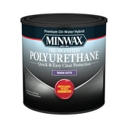 Minwax Water-Based Oil-Modified Polyurethane, Satin, Clear, 1/2 Pint