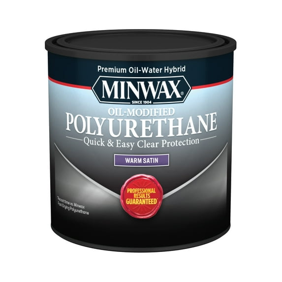 Minwax Water-Based Oil-Modified Polyurethane, Satin, Clear, 1/2 Pint