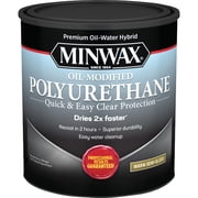 Minwax Water Based Oil-Modified Polyurethane, Warm Semi-Gloss, Clear, 1 Quart