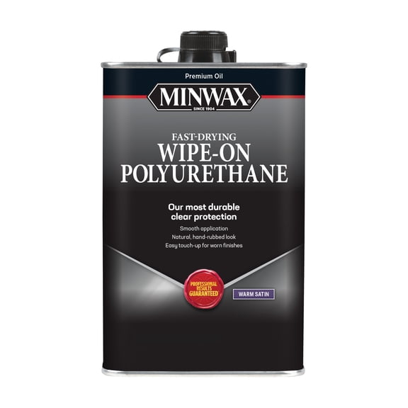 Minwax Wipe-On Poly Oil-Based Polyurethane Finish, Warm Satin, Clear, 1 Pint