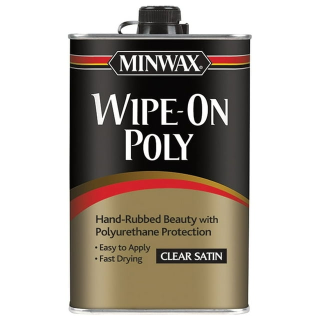 Minwax WipeOn Poly OilBased Polyurethane Finish, Satin, Clear, 1 Pint