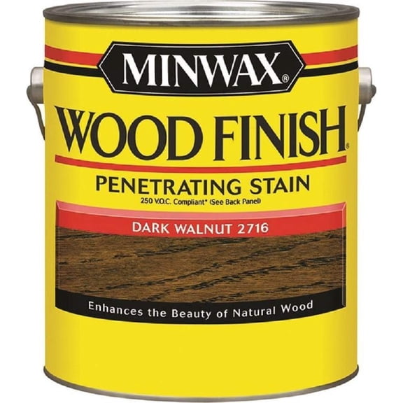 Minwax Wood Finish Wood Stain Dark Walnut Transparent - Oil-Based - 1 gal